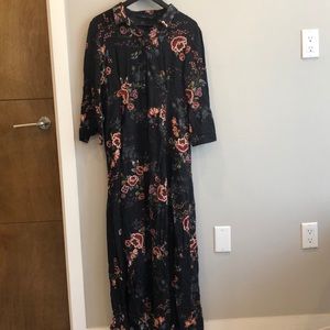 Long black flower dress from Zara